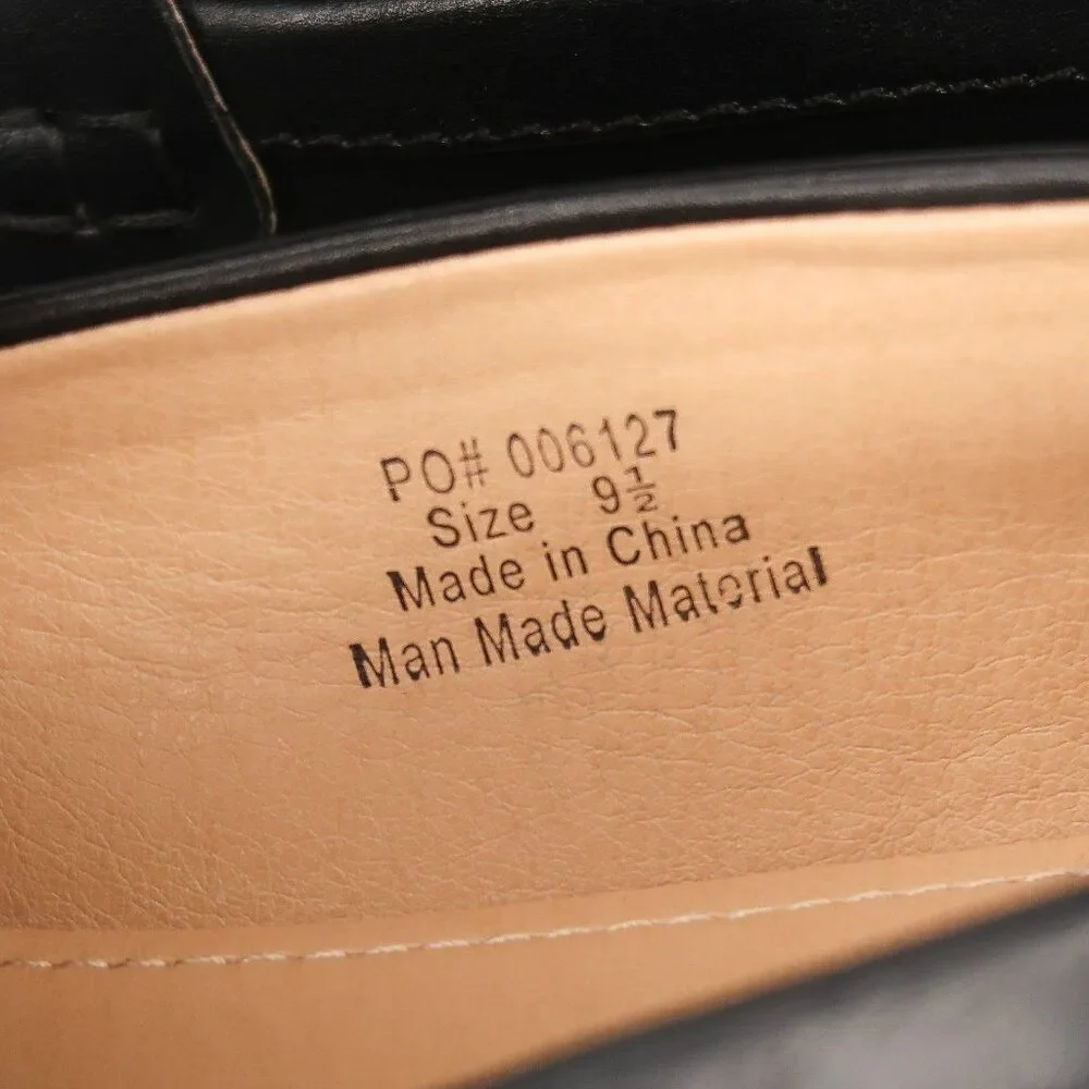Journee Collection Womens Black Croc Embossed Lug Sole Penny Loafers Size‎ 9.5